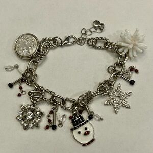 Silver Snowflake Charm Bracelet